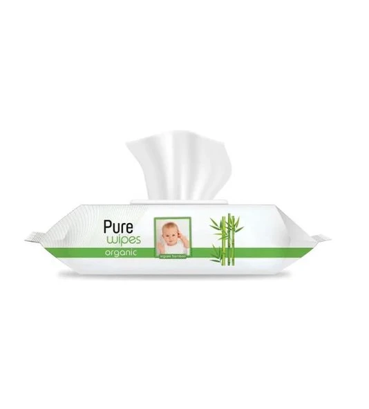 Pure Baby Organik Bambu Özlü Bebek Islak Havlu 90 Yaprak - Resim 3