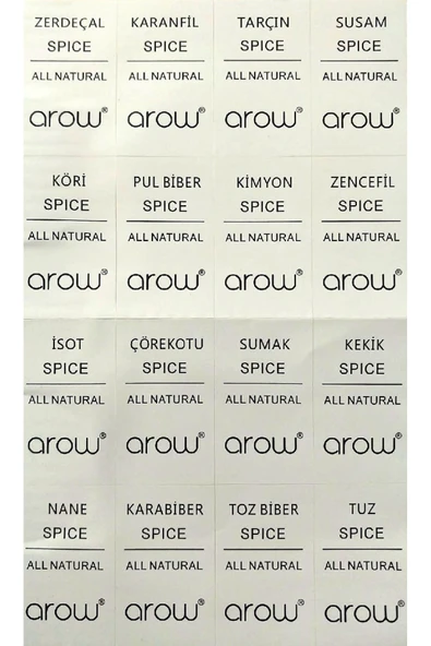 Arow Baharatlık Bambu Kapak Etiketli 12 Li Tr-6030 - Resim 3