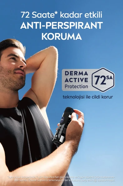 NIVEA Men Erkek Sprey Deodorant Black&white Invisible Fresh 150ml, 72 Saat Anti-perspirant Ter Koruması - Resim 4