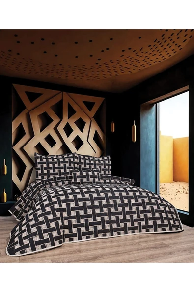 Bonne Masion Safir Cappucino 4 Parça Nakışlı Yatak Örtüsü Seti ürün görseli