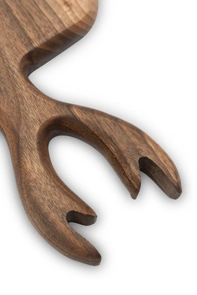 Yekpare Masif Ahşap Sunum Tahtası Kesme Tahtası Ceviz Medium - 4