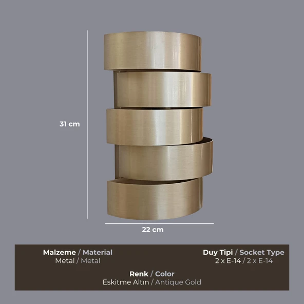 Vira Eskitme Gold Aplik - 3