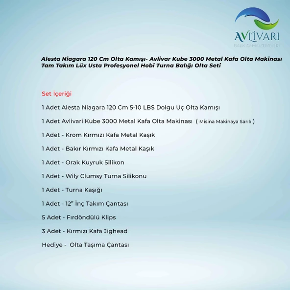 Alesta Niagara 120 Cm Olta Kamışı- Avlivar Kube 3000 Metal Kafa Olta Makinası Tam Takım Lüx Usta Profesyonel Hobi Turna Balığı Olta Seti - 2