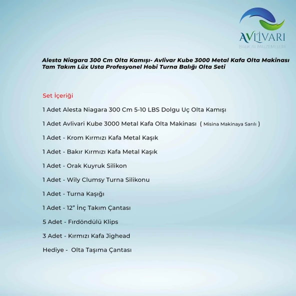 Alesta Niagara 300 Cm Olta Kamışı- Avlivar Kube 3000 Metal Kafa Olta Makinası Tam Takım Lüx Usta Profesyonel Hobi Turna Balığı Olta Seti - 2