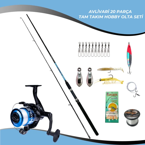 Okuma G-Power Spin 9' 270cm 7-35 gr 2 Parça Spin Kamışı ve Avlivari Ecco 3000 Spin Olta Makinesi Tam Takım Kıyı Hobi Olta Seti