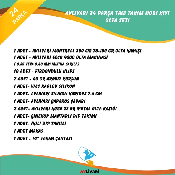 Avlivari Montreal 300 Cm 75-150 Gr - Ecco 4000 Misinalı Tam Takım Hobi Kıyı Olta Seti - 2