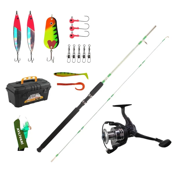 Alesta Niagara 135 Cm Olta Kamışı- Avlivar Kube 3000 Metal Kafa Olta Makinası Tam Takım Lüx Usta Profesyonel Hobi Turna Balığı Olta Seti