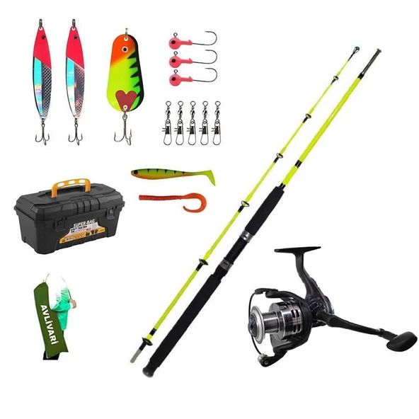 Alesta Spinner 270 Cm Olta Kamışı- Avlivar Kube 3000 Metal Kafa Olta Makinası Tam Takım Lüx Usta Profesyonel Hobi Turna Balığı Olta Seti