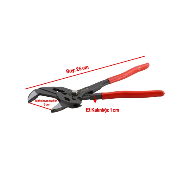 Rico Fort Ayarlı Düğmeli Papağan Pense 25 cm 250 mm 10 İnç Çok Amaçlı Pense Sıkma Sökme El Aleti - 2
