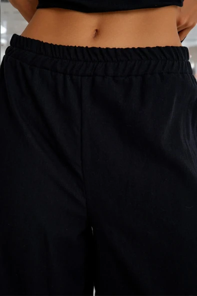 Yazlık Kısa Kol Alt Üst Keten Takım - Resim 11