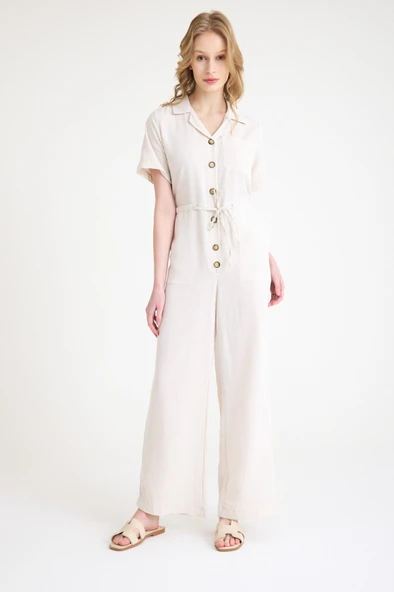 Keten Günlük Tulum - Resim 3