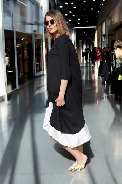 Şık Tasarım Yazlık Keten Elbise - Resim 3