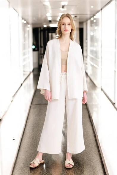 Yazlık Salaş Kimono Keten Takım ürün görseli