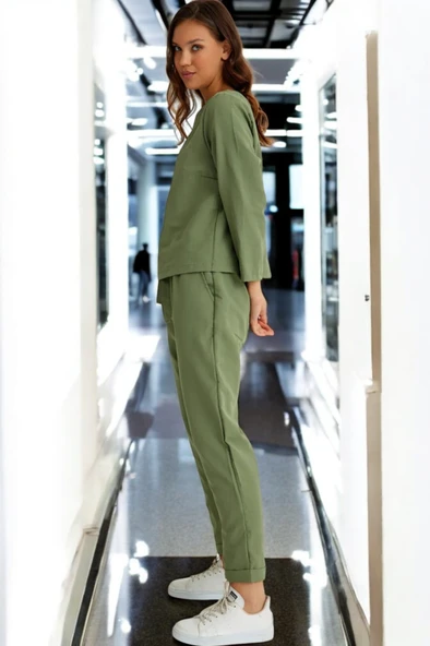 Yazlık Kemerli Alt Üst Keten Takım - Resim 3