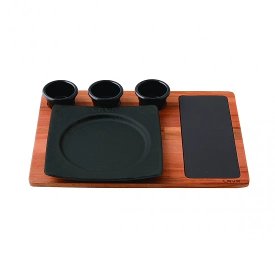 Lava Servis Tabağı Kare Ahşap Döküm Stand 21 X 21 Cm ürün görseli 1