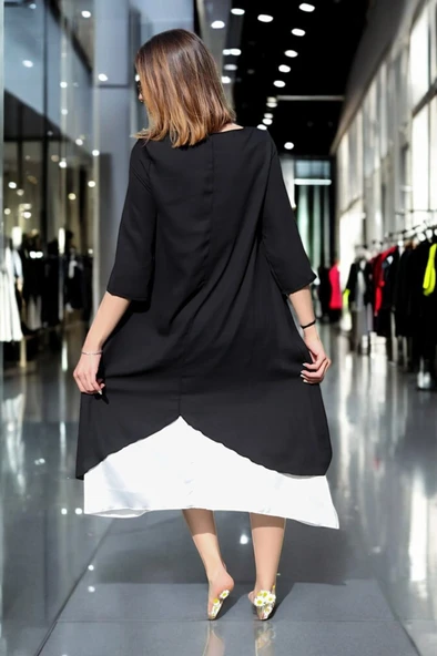 Şık Tasarım Yazlık Keten Elbise - Resim 8