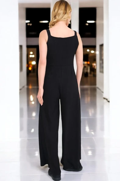 Yazlık Kolsuz Rahat Keten Tulum - Resim 2