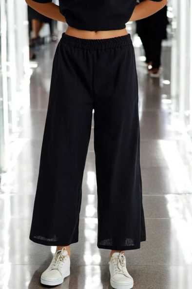 Yazlık Kısa Kol Alt Üst Keten Takım - Resim 10