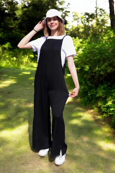 Yazlık Askılı Rahat Keten Tulum ürün görseli