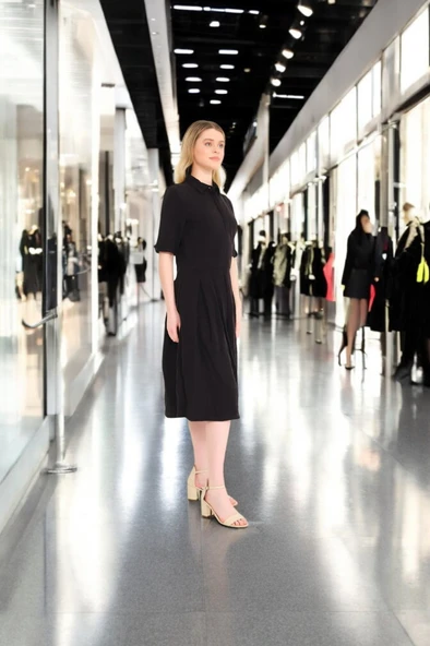 Yazlık Rahat Şık Keten Elbise - Resim 2