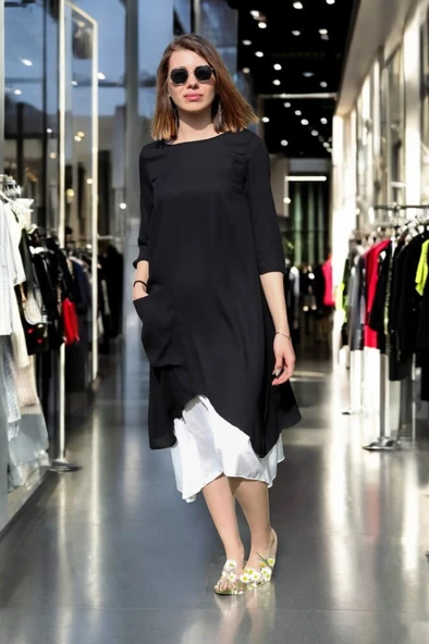 Şık Tasarım Yazlık Keten Elbise ürün görseli 1