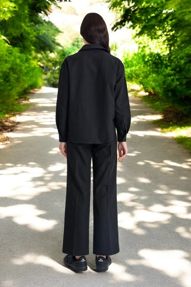 Yazlık Gömlek Pantolon İkili Keten Takım - 2