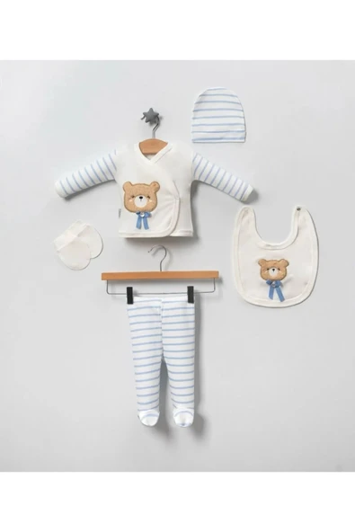 Ayıcıklı 5'li hastane çıkış bebek seti