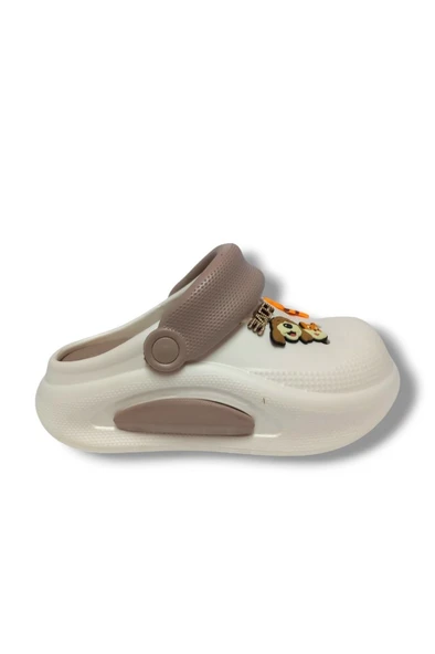 Akınal E468.Z.0003-25 Figürlü Anatomik Sabo Terlik Beyaz Camel 36-40 - Resim 2