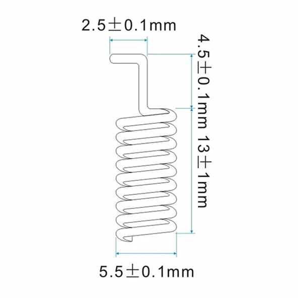 868Mhz Helical Yay Anten  2.15dBi Kazanç Rf Haberleşme Kablosuz İletişim Lehimlenebilir Tip Bakır Titreşime Dayanıklı 868 MHz Kumanda - 8