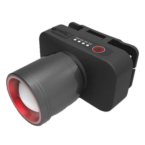 WH-2102 Şarjlı Kafa Feneri - 10W, 1200 Lümen, Zoom Fonksiyonlu, C Tipi Şarjlı - 7