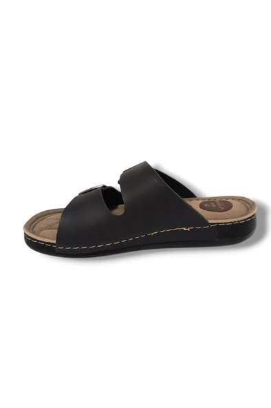 Apella 955-2-25 Deri Anatomik Cırt Bantlı Soft Erkek Terlik - 3