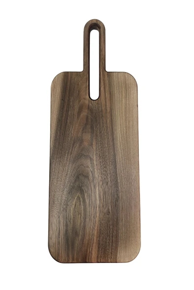 Yekpare Masif Ahşap Sunum Tahtası Kesme Tahtası Ceviz Medium - 2