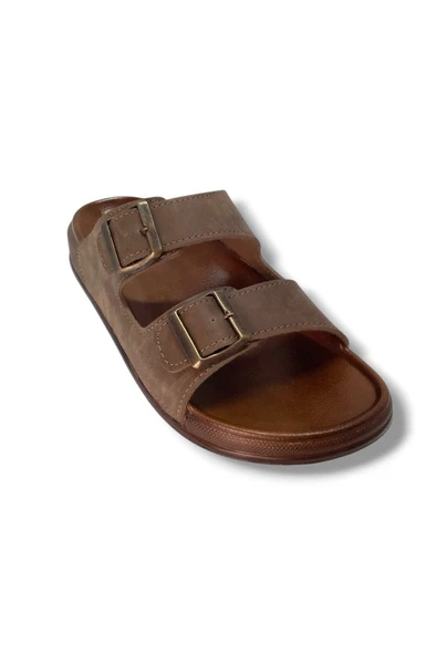 Witta 54201-25 Deri Çift Bant Anatomik Erkek Terlik - 10