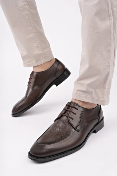 Muggo PAOLO Hakiki Deri Klasik Günlük Ortopedik Bağcıklı Erkek Ayakkabı - 5