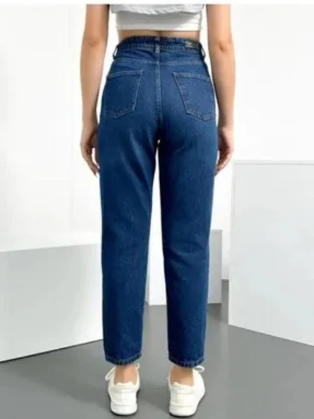 Slim Fit Mom Jeans Kot Pantolon - 2