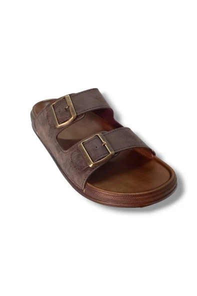 Witta 54201-25 Deri Çift Bant Anatomik Erkek Terlik - 7