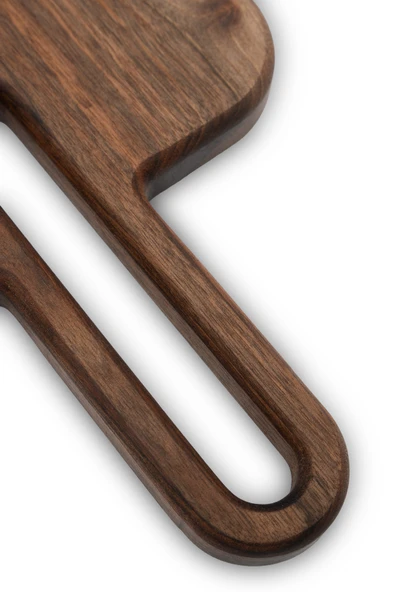 Yekpare Masif Ahşap Sunum Tahtası Kesme Tahtası Ceviz Medium - 3