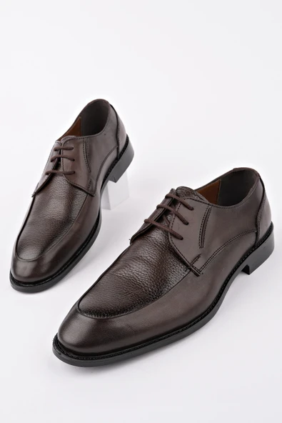 Muggo PAOLO Hakiki Deri Klasik Günlük Ortopedik Bağcıklı Erkek Ayakkabı - 3