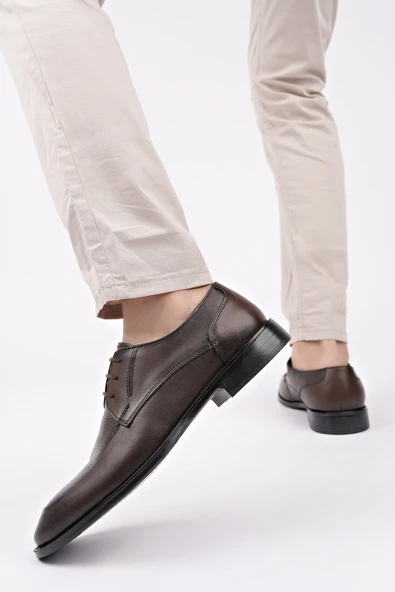 Muggo PAOLO Hakiki Deri Klasik Günlük Ortopedik Bağcıklı Erkek Ayakkabı - 7