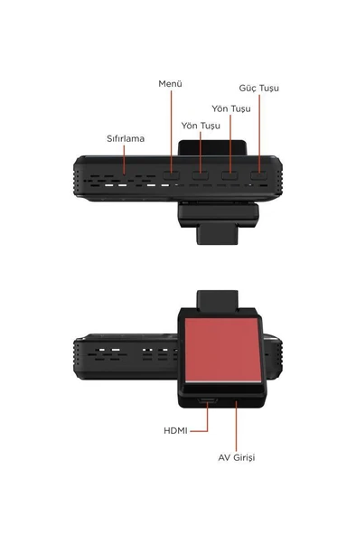 Lenovo Q3/3318 Siyah 1080P Wifi Araç içi Dokunmatik Ön Ve Arka Araç Kamerası - 4