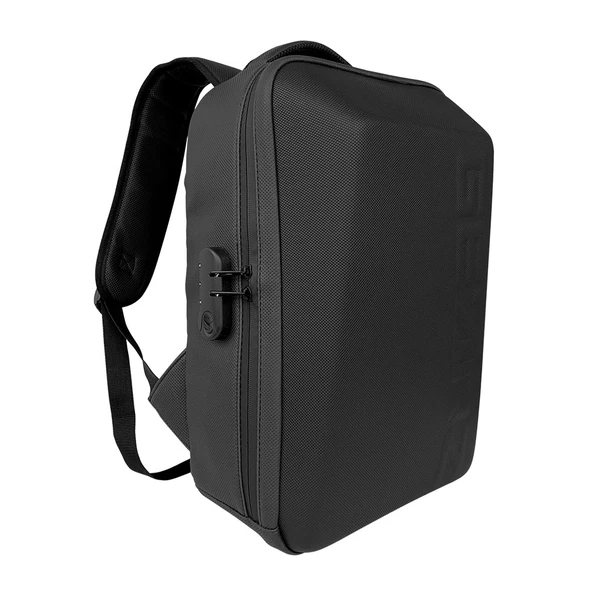 GEARZ GZ-117 Solid 17,3" Laptop Sırt Çantası Suni Deri Waterproof (Usb+Şifreli Kilit)