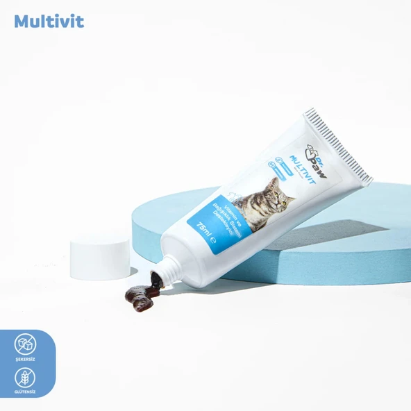 Multivit Malt Paste: Kediler için Glütensiz ve Şekersiz Günlük Vitamin Takviyesi (100 gr) - 4