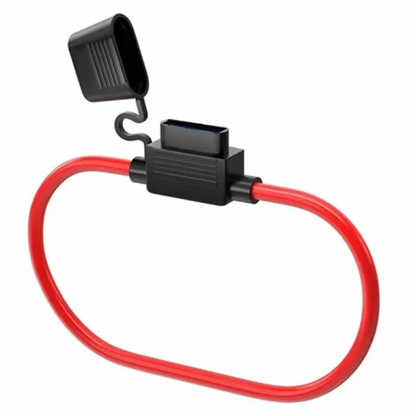 Standart Tip Araba Sigorta Tutucu Su Geçirmez Soket 26cm Kablolu Plastik IP67 Toz Nem Muhafaza Koruma Kapaklı 12V 20A Motor Yat Makine 18AWG