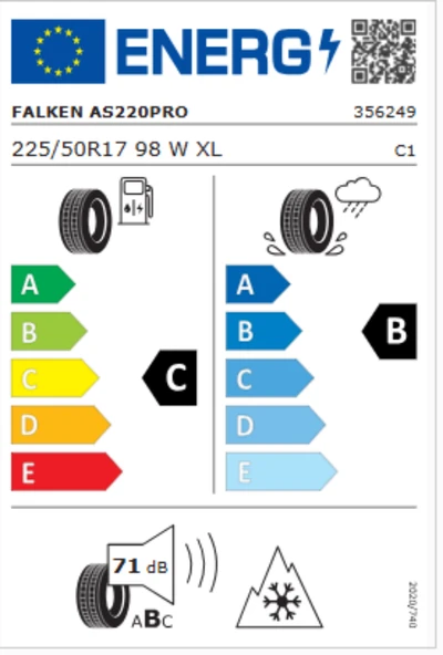 Falken Euroall Season AS220 Pro 225/50R17 98W XL M+S 3PMSF Oto 4 Mevsim Lastiği (Üretim Yılı: 2024) - Resim 2