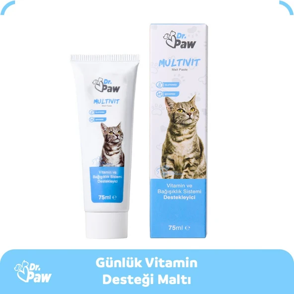 Multivit Malt Paste: Kediler için Glütensiz ve Şekersiz Günlük Vitamin Takviyesi (100 gr) - 2