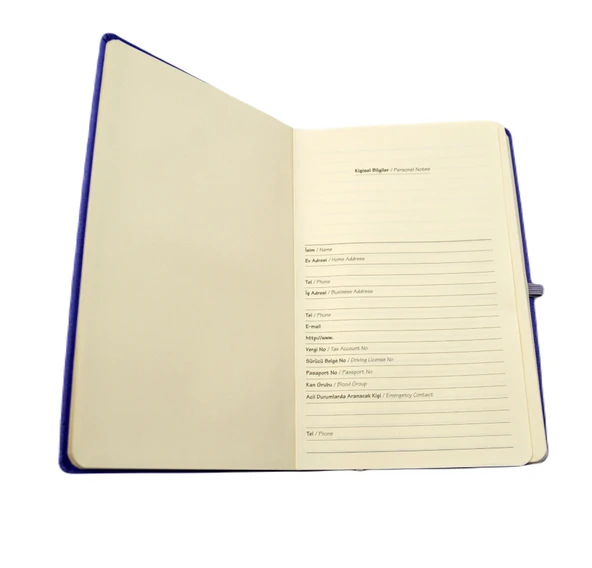 Gürmat Termo Deri Kapaklı Lastikli Defter 13x21 cm Lila 481C - 2