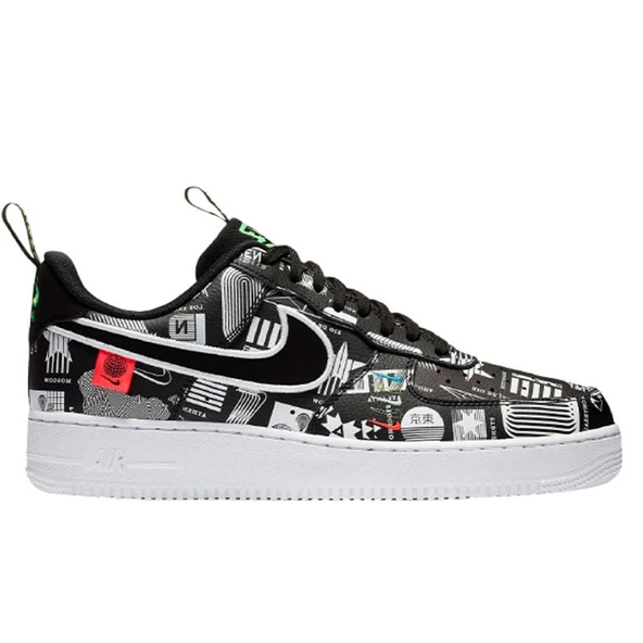 Nike Air Force 1 07 LX Worldwide Pack Black White Flash Crimson ürün görseli