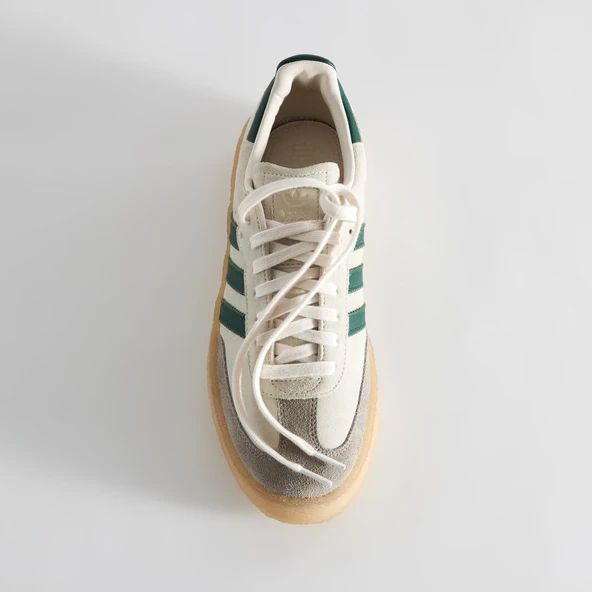 Adidas Clarks 8th Street Samba by Ronnie Fieg Chalk White Green - Resim 7
