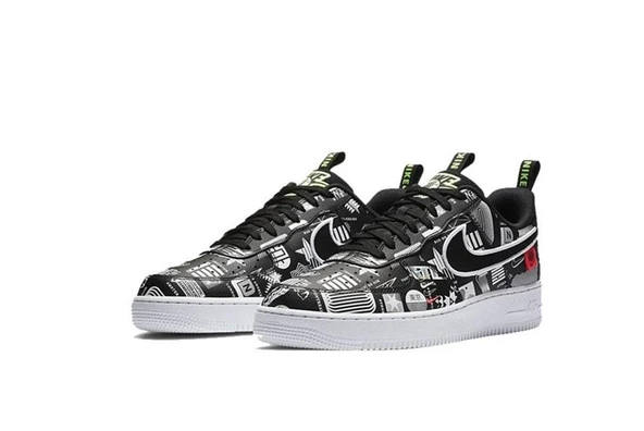 Nike Air Force 1 07 LX Worldwide Pack Black White Flash Crimson - Resim 3