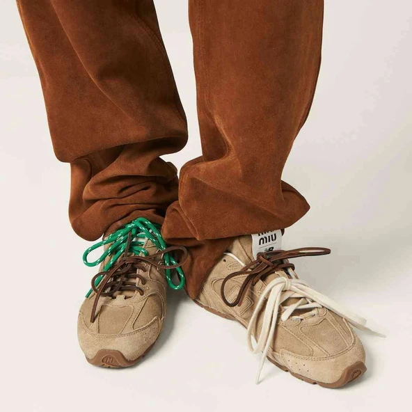 New Balance 530 SL x Miu Miu Ecru Suede - Resim 4